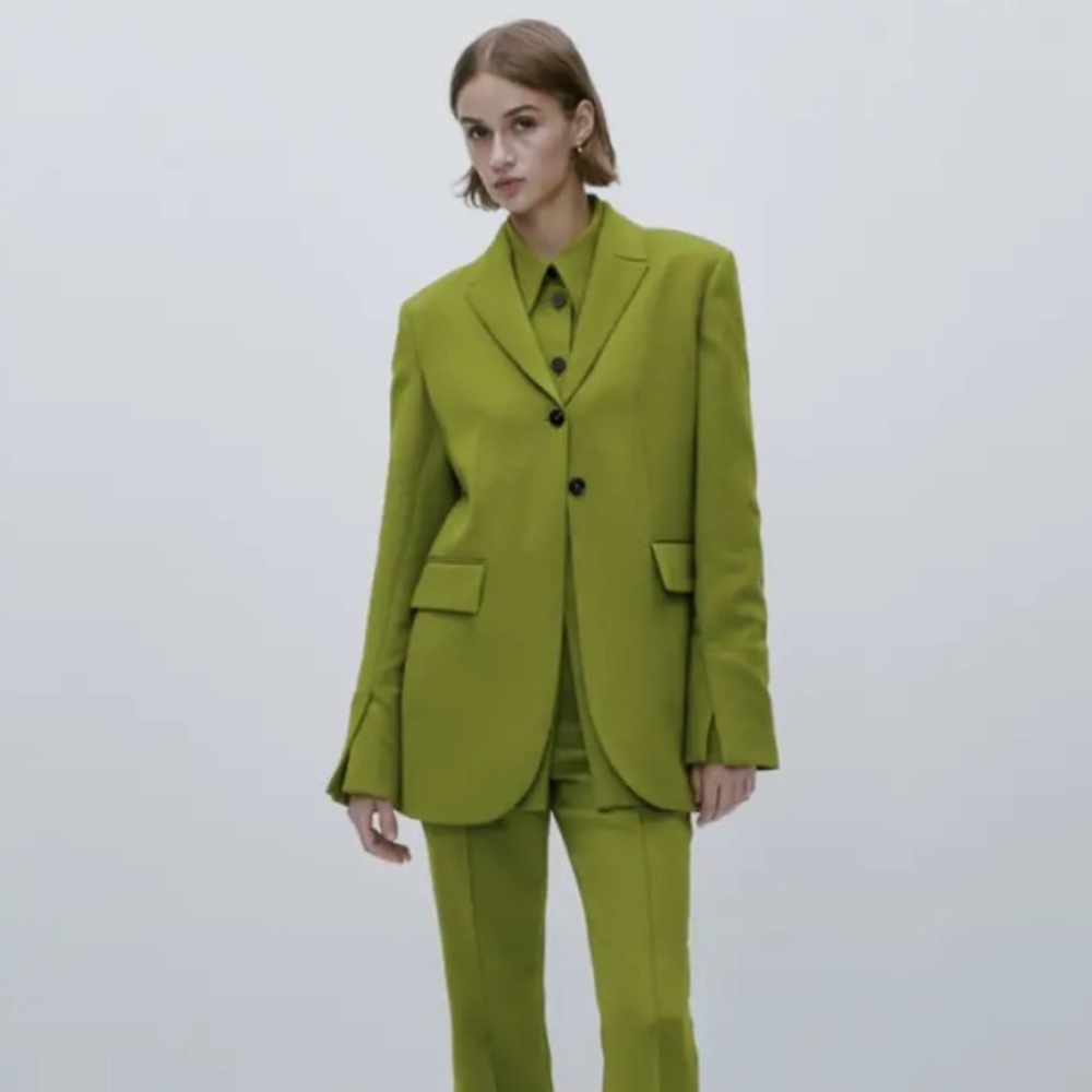 Massimo Dutti Green Blazer Suit Jacket
